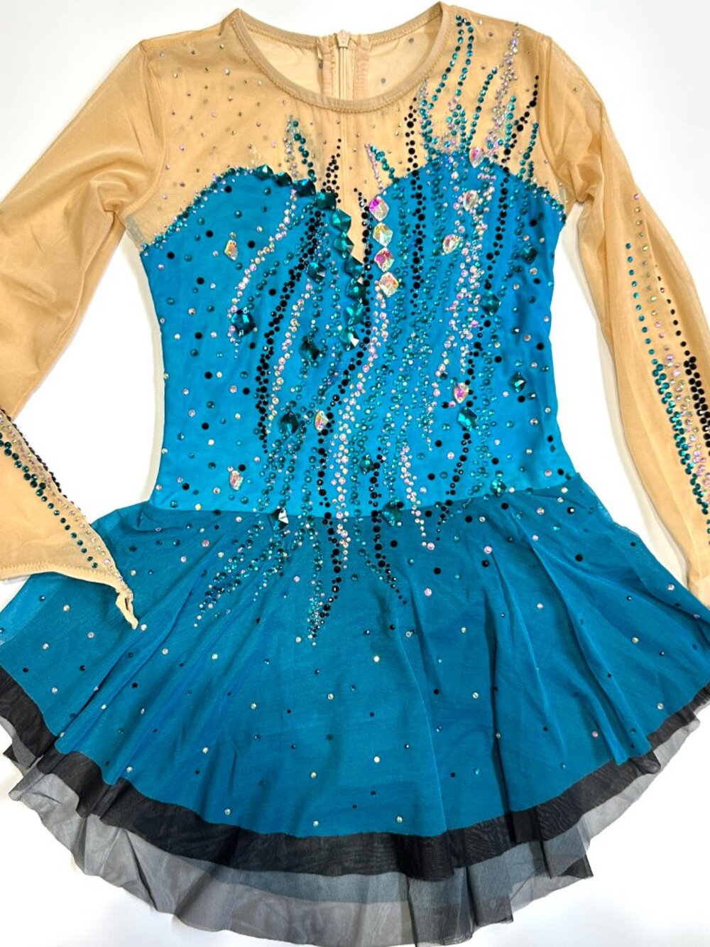 New Deep green Crystal Figure Skating Dress Girl 10 (6~8T)